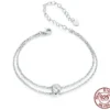 Moissanite 1ct Lab Grown Diamond Double-layer Chain Link Bracelet - S925 Sterling Silver