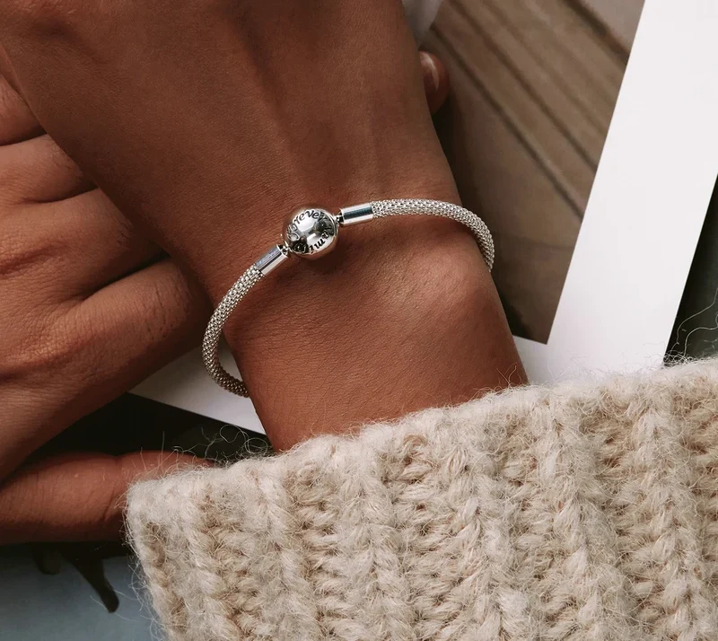 Classic Love Forever Snake Chain Charm Bracelet 17-21cm (6.7-8.3in) – S925 Sterling Silver - Image 2