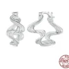Wave Geometric Twisted Line Hoop Earrings – S925 Sterling Silver