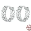 Hollow Interwoven Twisted Hoop Earrings – S925 Sterling Silver