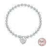 Simple Love Bead Chain Bracelet 17-19cm (6.7-7.5in) – S925 Sterling Silver