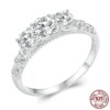 Round Moissanite Ring, 1.1CTTW, D Color VVS1, with Lab Diamond – S925 Sterling Silver
