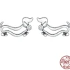 Cute Dachshund Dog Puppy Stud Earrings – S925 Sterling Silver