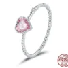 Pink Love CZ Eternity Ring Size 6-9 – S925 Sterling Silver