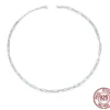 Stackable Basic Square Chain Link Necklace - S925 Sterling Silver