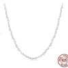 Heart-Shaped Adjustable Basic Chain Link Necklace with Lobster Clasp – S925 Sterling Silver