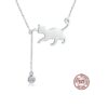 Cute Cat Collarbone Necklace available in 3 Colors – S925 Sterling Silver