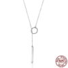 Round Circle Geometric Line Pendant Necklace – S925 Sterling Silver