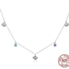 Blue CZ Love Seashell Necklace – S925 Sterling Silver