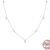 Simple Heart-shapes CZ Chain Necklace– S925 Sterling Silver
